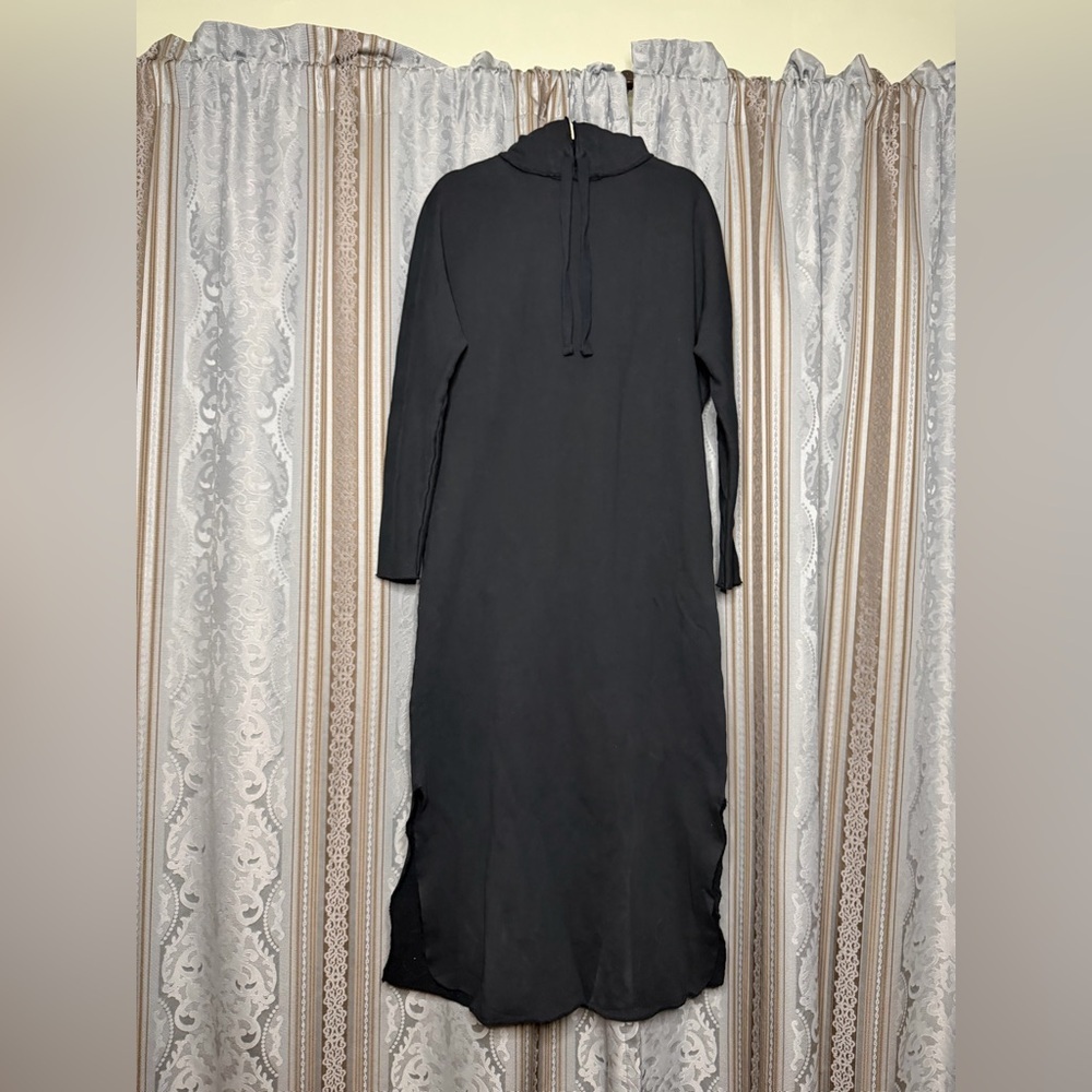 Frank & Eileen James Triple Fleece Hooded Maxi Dress Black - Picture 5 of 7